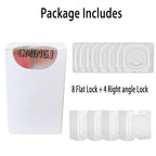 Cabinet Locks(12-Pack) for Babies, Kids and Toddlers Proofing Cabinet Child, safety Locks Suitable for Cabinets, Drawer and Refrigerator with Easy Installation (White) (8 Flat Lock+4 Right Angle Lock)