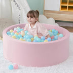 Ball Pit for Toddlers, 35.4"x 11.8" Foam Ball Pits, Indoor Soft Round Baby Playpen for Children, Ideal Gift for Toddlers, Pink, (Balls not Included)