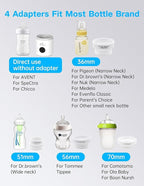 Bottle Warmer, Portable Bottle Warmer, Fast Heating Baby Bottle Warmer with 4 Adapters, Rechargeable Travel Bottle Warmer with Precise Temperature Control for Breastmilk Formula