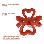Haakaa Silicone Clover Teether - Food Grade Silicone Teething Toys for Babies 3-6 Months 6-12 Months, Soft & Easy Hold Chew Toy for Infant, BPA Free (Copper)