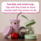 Pandaloo® Smoothie Cups for Kids - Stainless Steel Toddler Tumbler with Straw, Sippy Cup for Smoothies - BPA-Free, Toddler Snack Cups, 10 oz