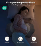 Pregnancy Pillows for Sleeping, Memory Foam Maternity Pillow Support for Back Belly HIPS, Adjustable Travel Wedge Pillow for Pregnant Women, Side Sleeping Pregnant Pillows with Velvet Cover