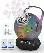 Halloween Bubble Machine - Bubble Maker for Kids with Colorful LED Light, Make Larger Bubbles, USB-C Rechargeable, 600ml Capacity - Bubble Toys Gifts Ages 3+ for Boys, Girls, Outdoor, Birthday, Party