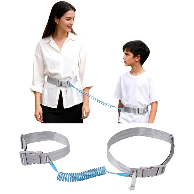 Toddler Leash for Hands-Free Safety Walking, Leash for Kids with Key Lock, Safety Walking Harness for Toddlers, Adjustable Child Leash for Boys and Girls to Outdoor Travel (Blue)