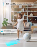 blurams Indoor Camera, 2K Pet Camera 360° Cameras for Home Security with Phone App, Motion Tracking, 2-Way Audio, IR Night Vision, Siren, Compatible with Alexa & Google Assistant