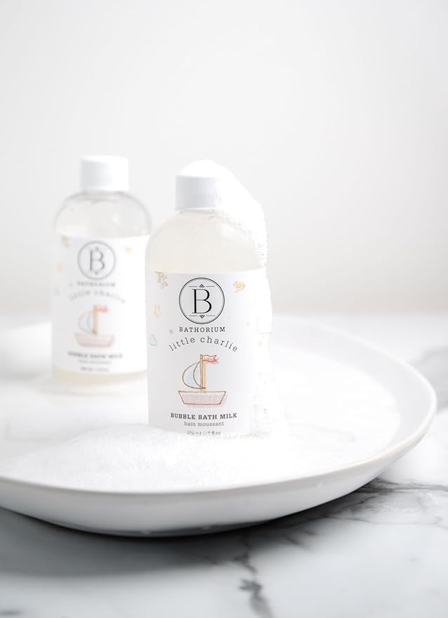 Bathorium Little Charlie Bubble Bath Milk, Gentle & Nourishing for Babies, Enriched with Coconut Milk & Oatmeal, Safe for Sensitive Skin, 8 fl.oz