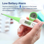 Boncare 10 Seconds Digital Thermometer for Adults and Kids - Accurate & Safe Rectal Thermometer for Baby with Fever Alarm, Oral Thermometer (Light Green)