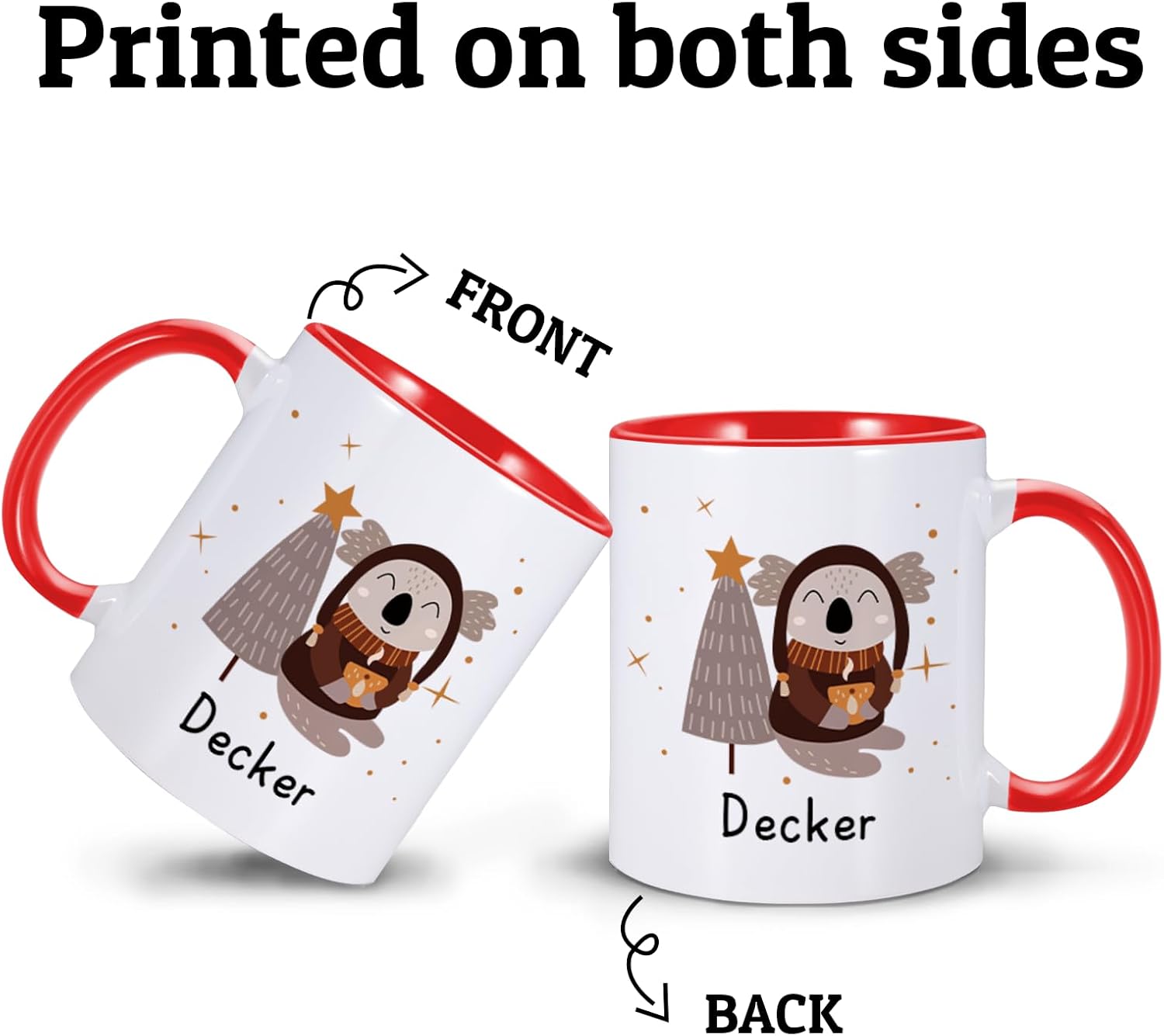 Christmas Gifts for Kids, Personalized Name Christmas Coffee Mug, Cute Hot Chocolate Cocoa Mug, Winter Holiday Cups for Children, Customized Christmas Birthday Gifts for Women Families Friend