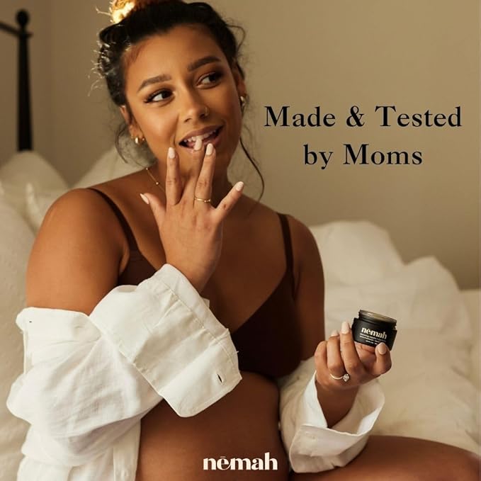 Nemah - Organic Nipple Balm, Nipple Cream Safe for Breastfeeding - 2-in-1 Nipple Butter & Lip Balm, Nursing Nipple Balm - Non-Greasy, Vegan, & Cruelty-Free - 1 oz.