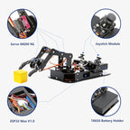 4 DOF ESP32 Robotic Arm Kit for Kids 8-12, Robotics Kit App Remote Control Robot Toys Compatible with Arduino, STEM Educational DIY Robot Arm Kit Gift for Teenagers & Adults
