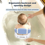 Baby Bath Seat-for Babies 6 Months & up with Temperature Alert+Soft Cushion+Suction,Toddler Bath Seat for Baby, Sitting Up with Baby Bathtub Seat, Blue