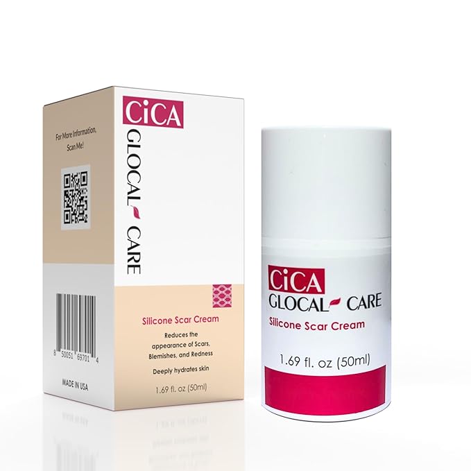 CICA Silicone Scar Cream – New & Old Scar, Stretch Marks & PIH Appearance Improvement - Medical-Grade Silicone with TECA, PASSIOLINE, Hyaluronic Acid & Panthenol - Supports Wound Healing - 50 ml