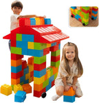 PLATPORTS Huge Blocks - Giant Plastic Blocks - Big Blocks - Jumbo Blocks - Big Building Blocks Jumbo - Jumbo Building Blocks - 86 Pieces Large Blocks for Kids Ages 1 to 8 with Wheels