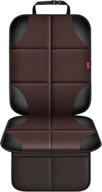 Car Seat Protector 1 Pack Car Seat Cushion Mat Thickest Padding,Waterproof 600D Fabric Car Seat Covers for Non-Slip Backing Mesh Pockets for Baby and Pet (Brown, 1 Pack)