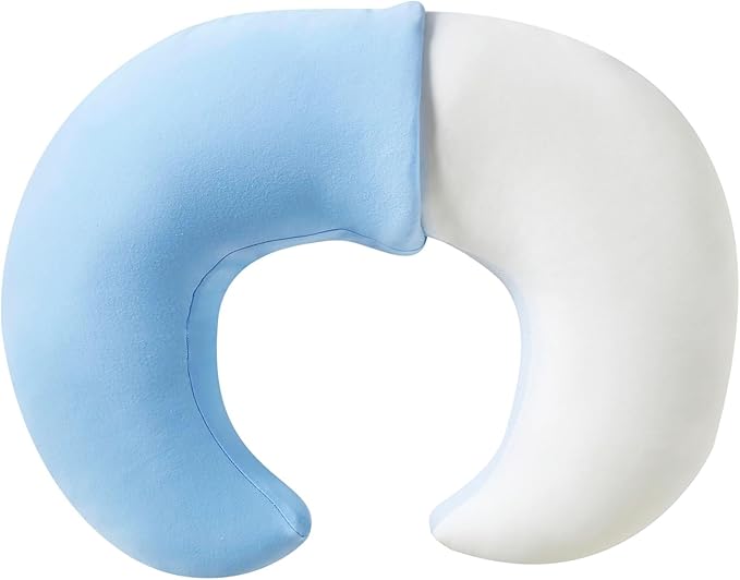 Nursing Pillow, Plus Size Breastfeeding Pillow Original Support for Baby Boys Girls Breastfeeding Essentials, with Removable Soft Cotton Cover (Blue, Large (25.59 * 20.08 * 6.30 Inches))