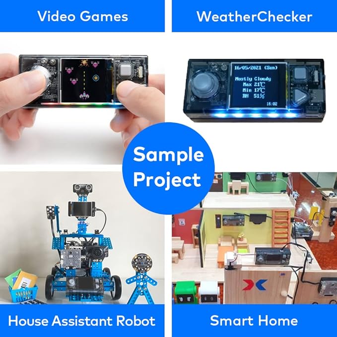 Makeblock Cyberpi Project-Based Kit, Coding for Kids 8-12 Support Scratch & Python Programming, STEM Programmable Robot Supports AI & IoT Technology with Built-in WiFi Module