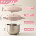 1 Pack Snack Containers for Toddlers, Stainless Steel Toddler Snack Cups with Silicone Food Catcher & Lids,Snack Cups for toddlers Spill Proof