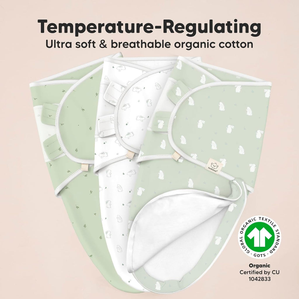 Baby Swaddle Sleep Sacks with Zipper - 3-Pack Swaddles for Newborns 0-3 Months, Infant, Baby Girls, Boys, Soft & Durable Newborn Sleep Sack, Easy Diaper Change Swaddling Blanket (Bunnies)