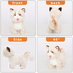Electronic Interactive Ragdoll Cat - Realistic Handmade Toy with Walking, Barking, Wagging Tail & Talking - Robotic Pet Toy for Toddler Kids