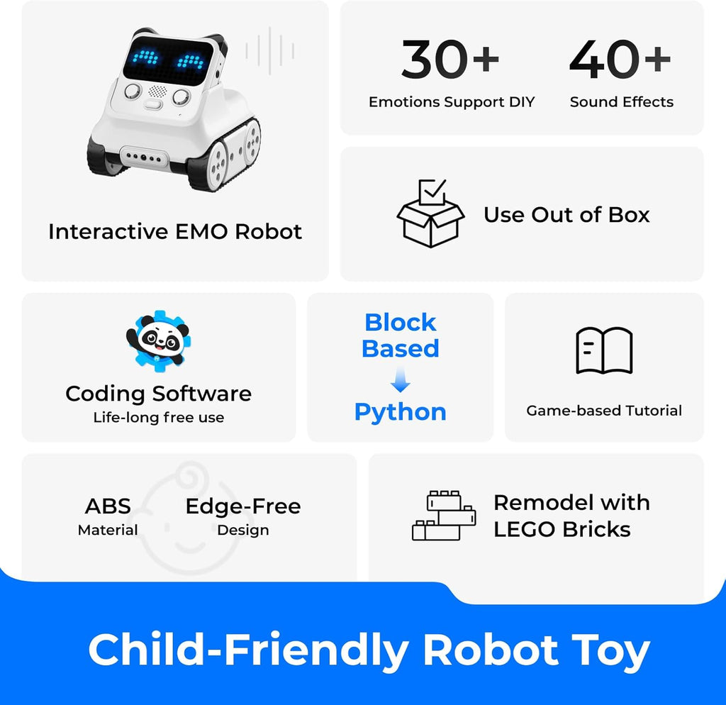 Makeblock Codey Rocky Interactive Emo Robot, Coding for Kids 8-12, STEM Toys Support Scratch Python Programming, Smart Robotics Gift for Kids 6+