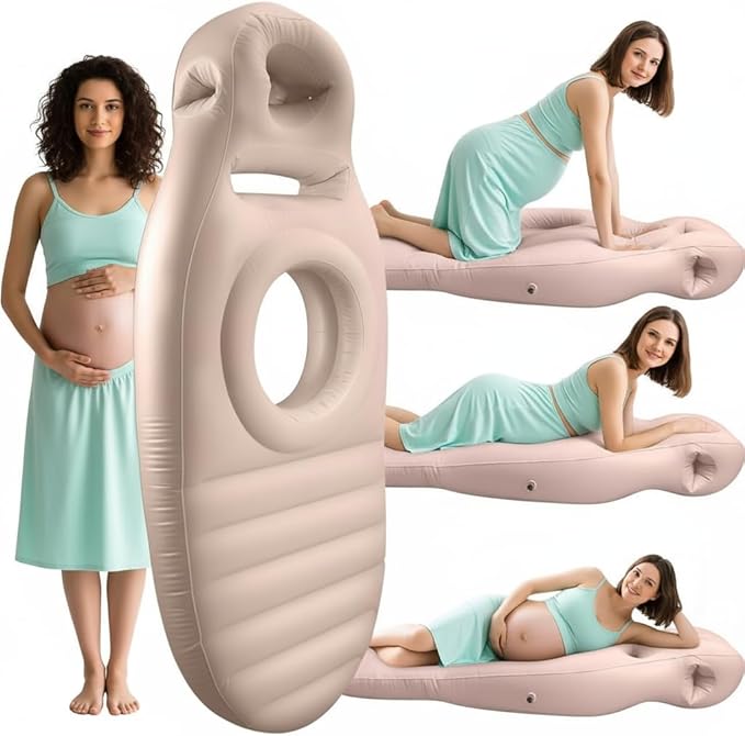 Inflatable Pregnancy Pillow - Full Body Maternity Airbed with Belly/Head Hole, Relieves Back Pain- Pregnancy Belly Pillow- Comfortable Support for Pregnant Women