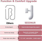 Pregnancy Pillow for Sleeping, SEEDNUR Maternity Pillow Support for Back, Legs, Belly, HIPS, Pregnancy Body Pillow with Detachable & Adjustable Cover, Pregnancy Pillow for Women Relieve Fatigue & Pain