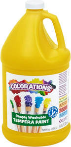 Colorations Paraben-Free Washable Tempera Paint for Kids - 1 Gallon Value Size. Vibrant Yellow, Non-Toxic and Made in The USA
