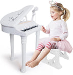 Love&Mini Piano Toy Keyboard 31 Keys for Age 3+ Year Old Girls Boys Birthday Gifts, Kids Keyboard Toy Instruments Piano with Microphone and Stool