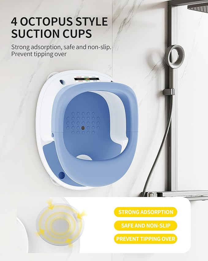 Baby Bath Seat for Babies 6 Months & Up, Bath Seats for Babies Sitting Up, 3 Baby Bath Toys, Open Design, Non-Slip, Compact Toddler Bath Seat.