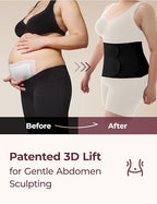 Momcozy Ergowrap Postpartum Belly Band for Natural and C-Section Recovery, Abdominal Binder with 3D Abdomen Lifting & Ergonomic Back Support, Seamless Belly Wrap Shapewear for Post Surgery Recovery