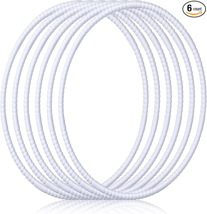 Shappy 6 Pcs Exercise Hoop Detachable Adjustable Plastic Toy Playground Toys Colored Hoop Circles for Teens Games Gymnastics Dog Agility Equipment Party Decor