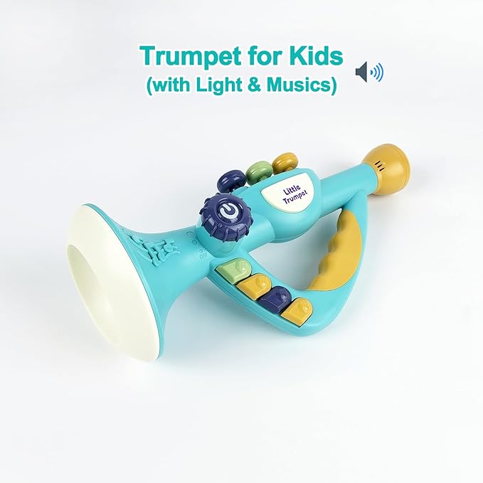 Generic Toddler Musical Instruments Toy, Trumpet, Harmonica, Recorder Flute for Kids Baby, Musical Toys Set for Children, Gifts for Boys Girls Ages 2 3 4 5, Blue
