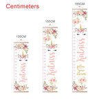 Personalized Kids Height Chart - Canvas Growth Ruler for Boys and Girls - Custom Name Banner with Removable Nursery Wall Decor - Gift for Kid’s Room Decoration