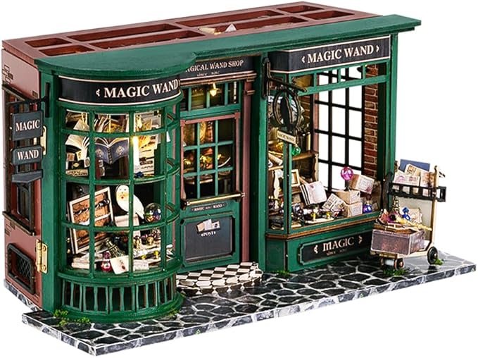 CUTEBEE DIY Miniature Dollhouse Kit, DIY Wooden Dollhouse Kit Miniature House Kit, Mini House Model for Adults and Teens, Creative Room Decorations, Gifts Idea for Family and Friends（Magic House