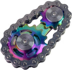 Chain Gear Fidget Spinner, Metal Sprocket Chain Fidget Toy, Stress Anxiety Relief Fidget Toy, Bike Chain Gears Novelty Toy,Metal EDC for Anxiety Relieve Boredom ADHD Autism(Colorful)