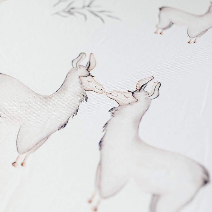 Oilo Crib Sheet, Breathable, Fitted, Turkish Cotton Jersey, 300 Thread Count, Machine Washable, Fits Standard Crib (28" x 52" x 6"), Toddler Bedding, Girl, Boy, & Neutral Nursery Design, Llama