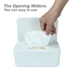 Diaper Wipes Dispenser, Baby Wipes Case, Baby Wipe Holder Keeps Diaper Wipes Fresh, Wipe Container with Non-Slip Feet (White)