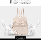 KL928 Girls Bowknot Polka Dot Cute Mini Backpack Small Daypacks Convertible Shoulder Bag Purse for Women