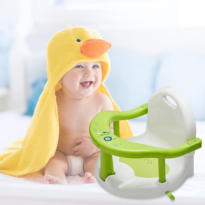 Foldable Baby Bathtub Seat - Non-Slip Bath Chair for Sitting Up, Shower Chairs for Newborn Infant 6-18 Months (Green)