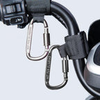 2 Pcs Baby Stroller Hook with Locking Mechanism, Carry 30 lbs per Stroller Carabiner Clip, Adjustable Baby Stroller & Car Seat Hook for Hanging Diaper Bag, Golf, Shopping and Pet Cart