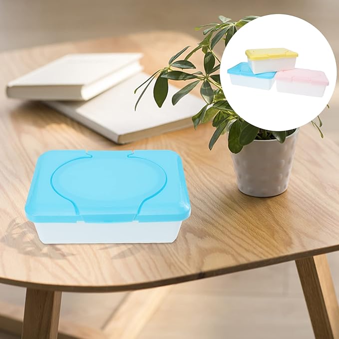 Baby Wipes Dispenser Baby Wips 3pcs Refillable Wipes s Holders s Tissue Cases Travel s(Random Color)