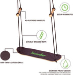 Swurfer TreeSkate Skateboard Swing, Outdoor Stand Up Surf Swing, Holds Up to 200 lbs, Ages 6 and Up, Adjustable Handles, Grip Tape, Kids Outdoor Play Equipment for Children and Adults (Waves)