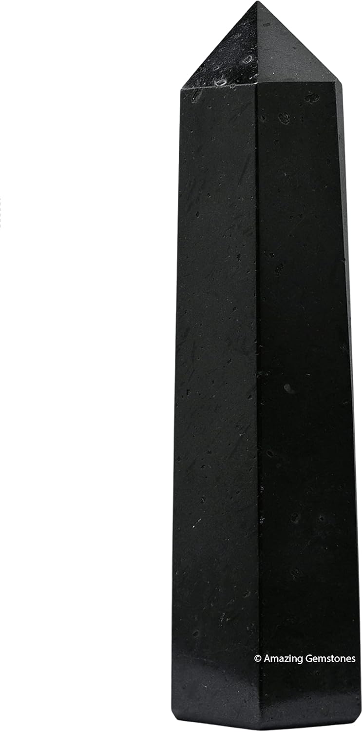 Amazing Gemstone Large Black Tourmaline Crystal Towers ~ Natural Healing Crystal Point Obelisk for Reiki Healing and Crystal Grid (5.5 to 6 INCH)