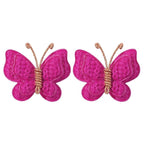 2 Pcs Butterfly Hair Bow Girl, Kid's Cute Hair Clips Barrettes Accessories for Infants Toddlers Baby Kids Fine Hair (Rose Red)