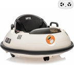12V Electric Ride on Bumper Car for Toddlers, Kids Bumper Car with Remote Control, 360 Degree Spin, LED Lights, Dual Joysticks, Safety Belt for 18+ Months Kids, White