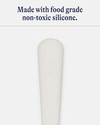 Lalo Utensils - Toddler Fork and Spoon Set - Stainless Steel and Silicone Ergonomic Toddler Utensils - Children Safe Flatware Set - 2 Pieces - Oatmeal