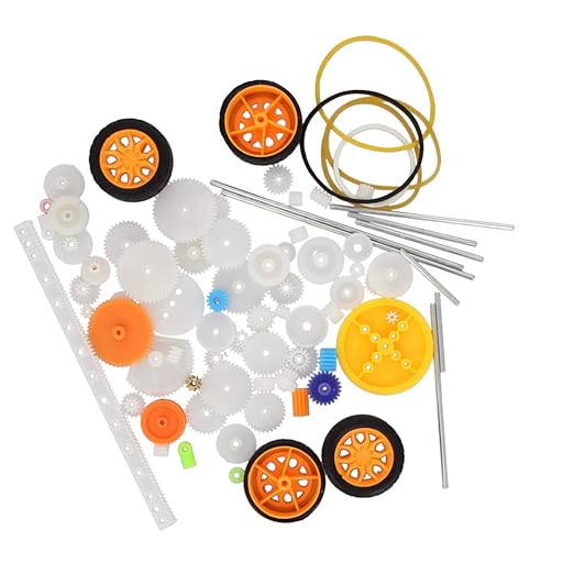 Fielect 78Pcs Plastic Gears Kit DC Motor Kit DIY Gear Assortment Accessories Set for Robot Various Axle Belt Bushings