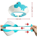 Baby Shower Cap Shield, Shower Cap for Kids, Visor Hat for Eye and Ear Protection for 0-9 Years Old Children,Cute Dinosaur/Crocodile/Hippo shape Makes the Baby Bath More Fun (Dinosaur, Blue)