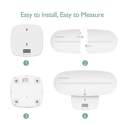 Momcozy Baby Scale, Multi-Function Scale for Body Weight&Height Measurement, Large Capacity for Toddler&Children&Pet&Adult, Perspectives Switch, Removable Tray, 5 Units, Digital LED Screen, Auto-Off