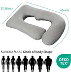 U-Shaped Pregnancy Pillow for Sleeping, Full Body Support for Back, HIPS & Belly -65 Inch Maternity Pillow with Machine Washable Cover | Maternity Essential